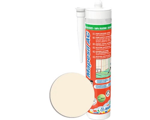 Kartusche mit Silikon-Dichtstoff und Farbmuster