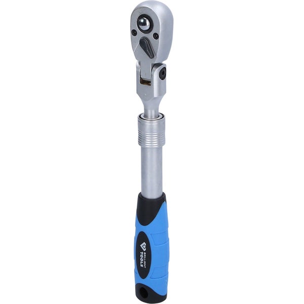 BRILLIANT TOOLS 3/8 Teleskop-Umschaltknarre mit flexibelem Kopf (250 - 350 mm) - BT021997