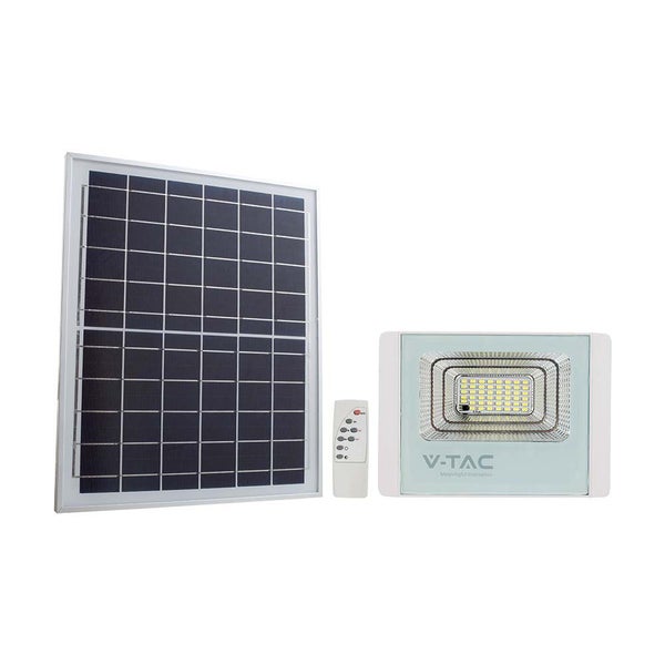 V-TAC VT-100W-W - Solar-Flutlicht - IP65 - Weißes Gehäuse - 2450 Lumen - 6400K