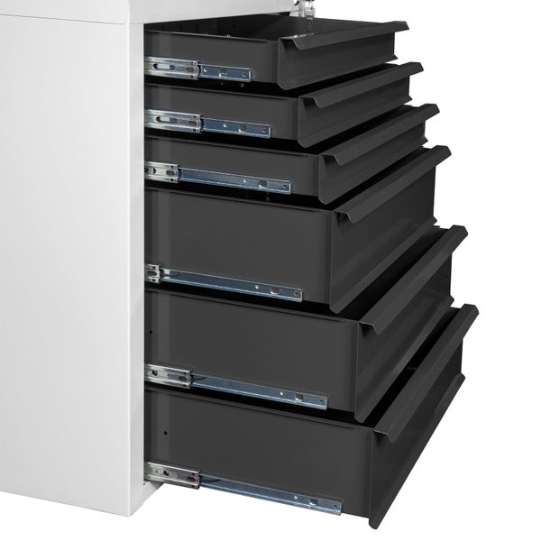 PROREGAL Schubladenschrank Kobra mit 6 Schubladen | HxBxT 75x70x43,5cm | Lichtgrau/Anthrazitgrau | Schubladenbox, Werkzeugschublade