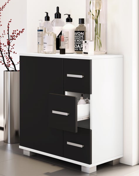Holz Badmöbel Midischrank Bad Schublade Zalo