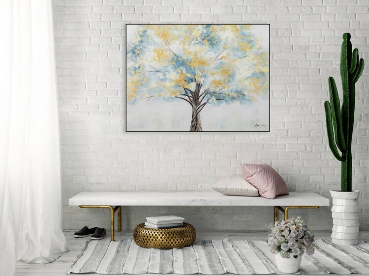 Handgemaltes Gemälde Acrylfarbe 100x75cm Gold