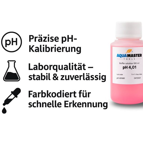 Aqua Master pH 4,01 Pufferlösung 100 ml Flasche