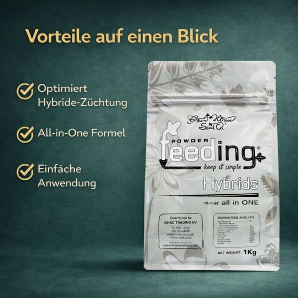 Pulverförmiger Hybrid-Dünger in einer 1-Kilogramm-Packung