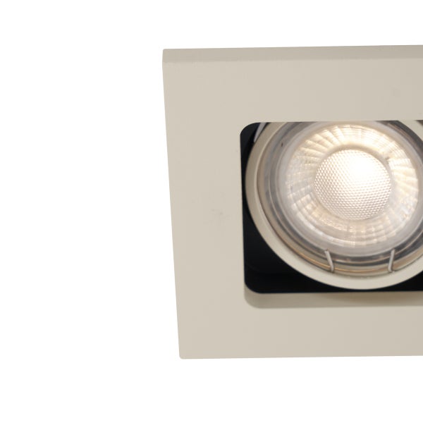 Moderner Einbaustrahler Beige GU10 50mm schwenk- und drehbar 2-flammig - Qure