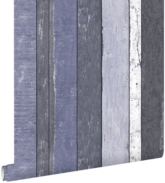 ESTAhome Tapete Holzoptik Blau - 53 cm x 10.05 m - 138251