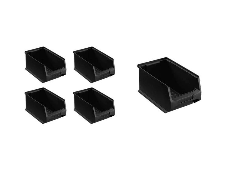 PROREGAL SparSet 5 x Leitfähige Sichtlagerbox 3.0 HxBxT 12,5 x 14,5 x 23,5 cm 2,8 Liter ESD Sichtlagerbehälter Sichtlagerkasten