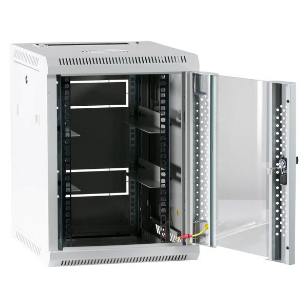 Offener Netzwerkschrank zur Wandmontage mit Regalböden