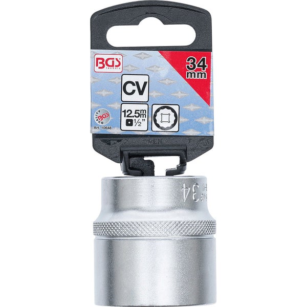 BGS Steckschlüssel-Einsatz Zwölfkant Antrieb Innenvierkant 12,5 mm (1/2) SW 34 mm - 10648
