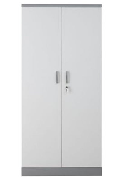 PROREGAL Aktenschrank Beetle 4 Fachböden HxBxT 195 x 92 x 42 cm Silber & Weiß