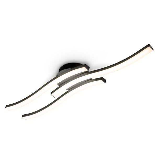 Deckenlampe 55x12 cm - 15W, 1800lm, LED, warmweiß, schwarz