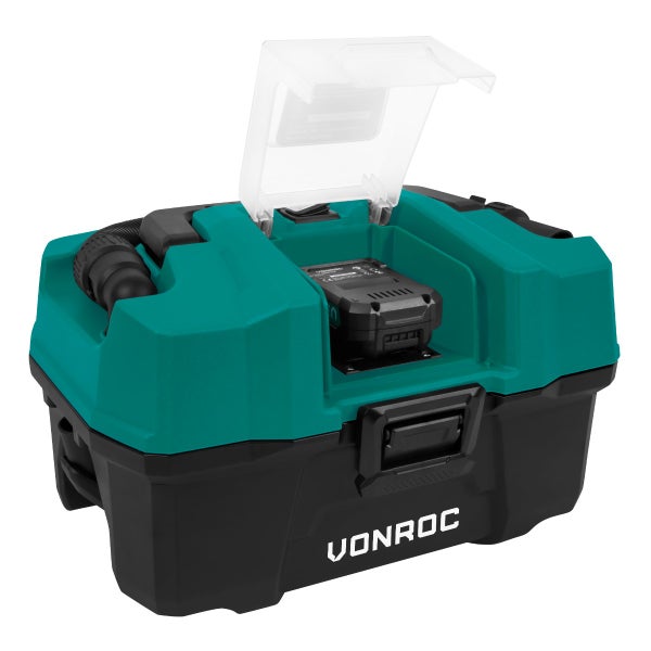 VONROC Tragbarer Staubsauger 20V | Inkl. Zubehör, Akku und Schnellladegerät