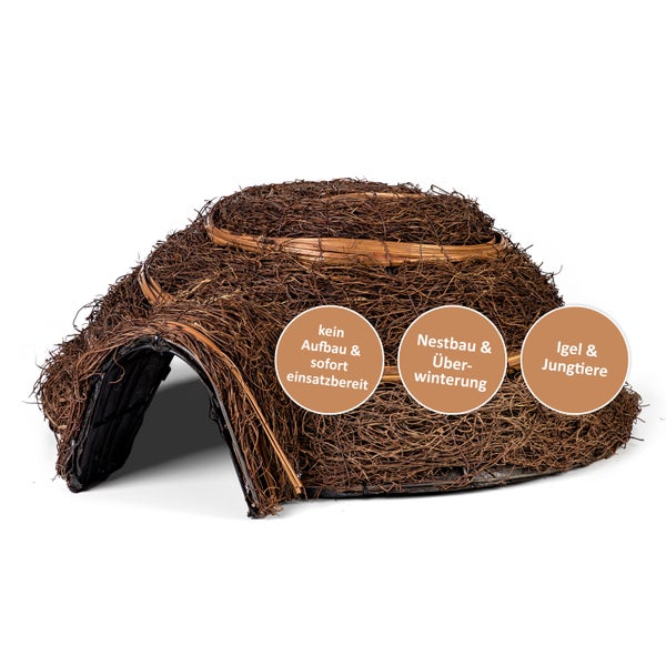 Igelhaus CULT at home Iglu 53 x 56 cm braun Rattan/Weide