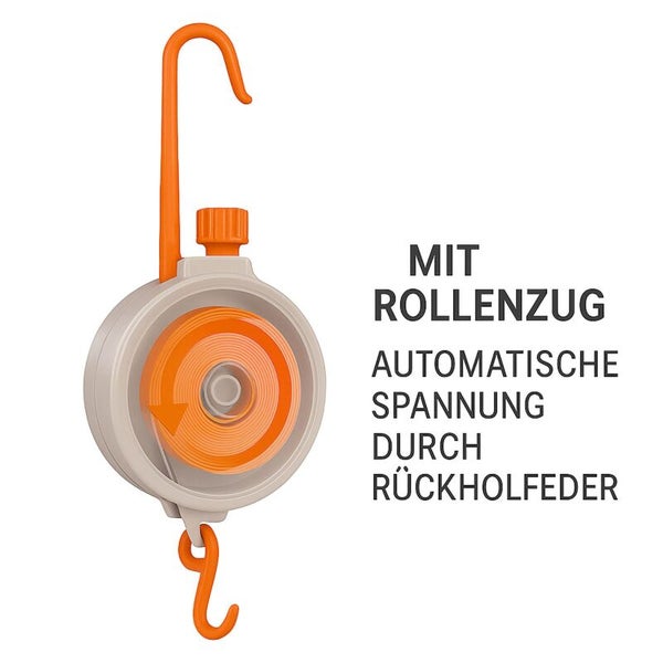 Pflanzenroller mit automatischem Einzug durch eine Rückholfeder