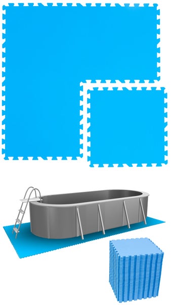 eyepower 13,1 m² Poolunterlage - 56 EVA Matten 50x50 - Outdoor Pool Unterlage - Unterlegmatten Set