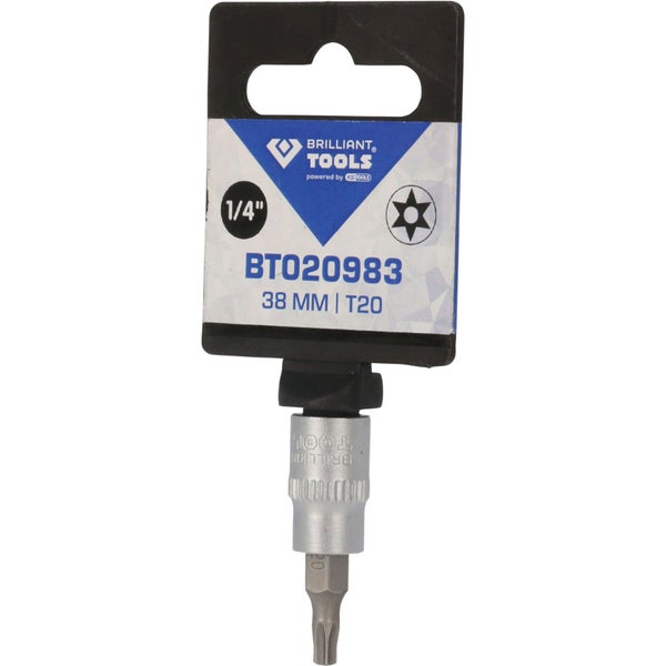Brilliant Tools Torx-Bit-Einsatz T20, 38 Millimeter, 6,3 Millimeter Antrieb