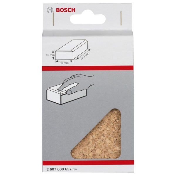 Bosch Schleifkork Schleifklotz, circa 120 Millimeter x 80 Millimeter x 40 Millimeter