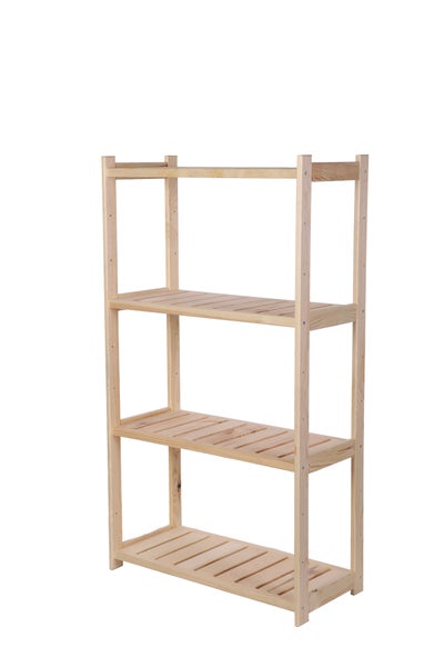PROREGAL Holzregal SPREEWALD HxBxT 124x70x33cm 4 Ebenen Massives Kiefernholz Natur