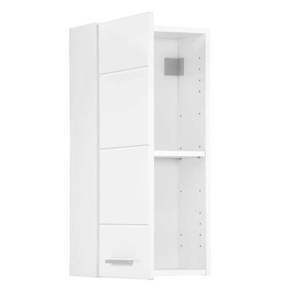 Hängeschrank Bad Weiß 'Der Bademeister', Badschrank, Apothekerschrank oder Medizinschrank schmal aus MDF Holz in 71x35x22 (HxBxT in cm), auch als Badmöbel Set