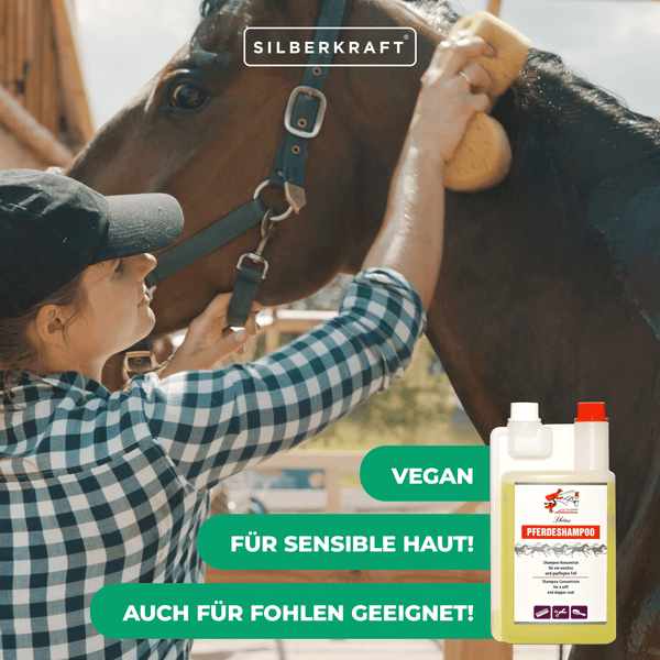 Sensitiv Shampoo für Pferde & Fohlen – Milde Pflegeformel für empfindliche Tierhaut – Ohne Farbstoffe & Sulfate – Mit Aloe Vera & Vitamin E