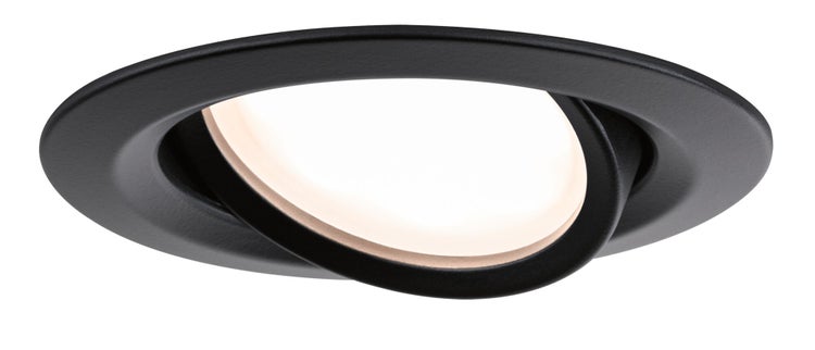 LED Einbauleuchte Nova Plus Coin Basisset schwenkbar rund 84mm 50° Coin 3x6W 3x470lm 230V dimmbar 2700K Schwarz matt