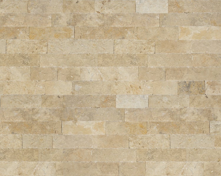 Wohnrausch Wandverblender Naturstein Travertin Splitface RUSTIC 10 cm hoch, 1 qm, beige, gelb, gold