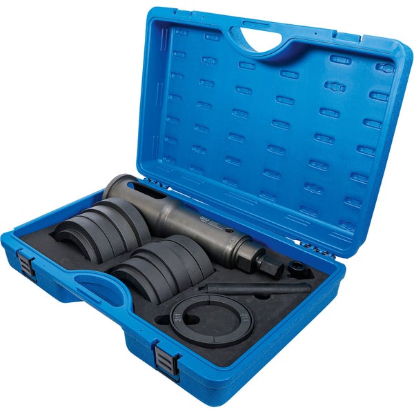 Werkzeugsatz für Lagerbuchsen in blauem Werkzeugkoffer