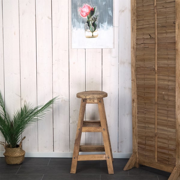 Barhocker Jack Mahagoni Massivholz naturfarben