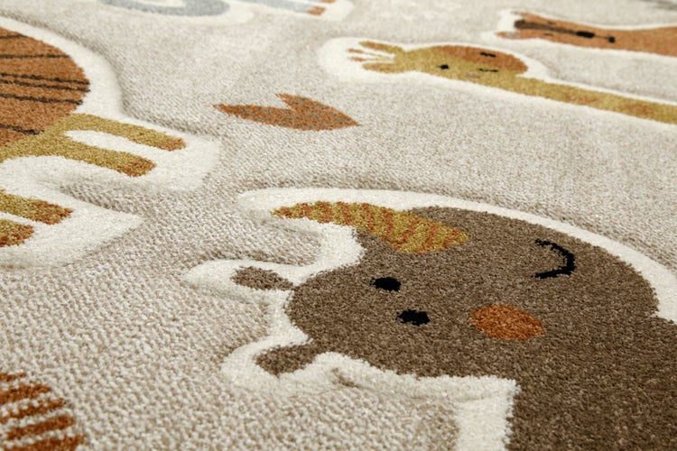 Kinderteppich Sand Beige meliert Nala & Friends Smart Kids 120 cm rund