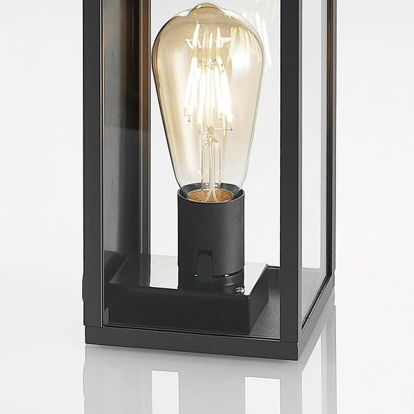 Lindby Wandleuchte außen Filimon (spritzwassergeschützt (Modern) in Schwarz aus Aluminium (1 flammig, E27) - Außenwandleuchten Wandlampe Led Außenlampe Outdoor für Außenwand/Hauswand