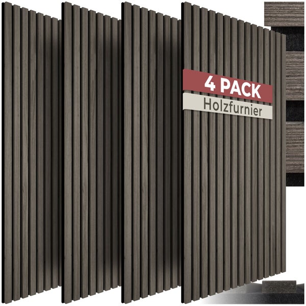 Viererpack Holzfurnierpaneele zur Wandgestaltung