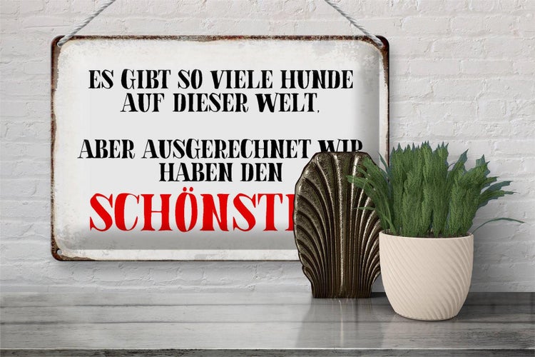 Blechschild Spruch 30x20cm wir haben den schönsten Hund