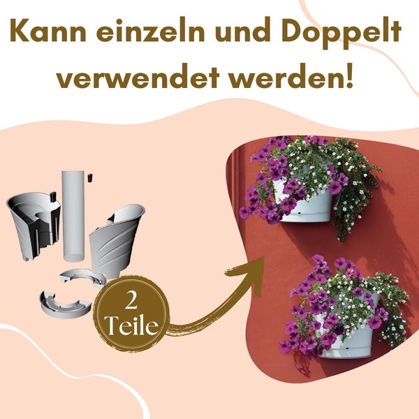 Wandblumenkasten zur Einzel- oder Doppelmontage