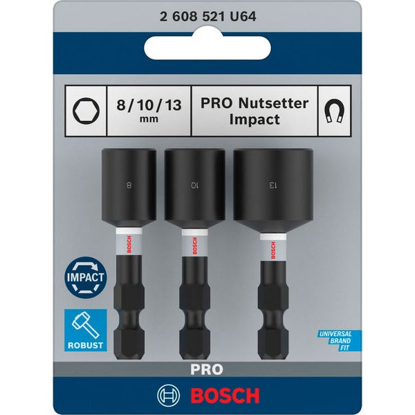 Bosch PRO Nutsetter Impact 8 x 50 10 x 50 13 x 50 mm 3-tlg. - 2608521U64