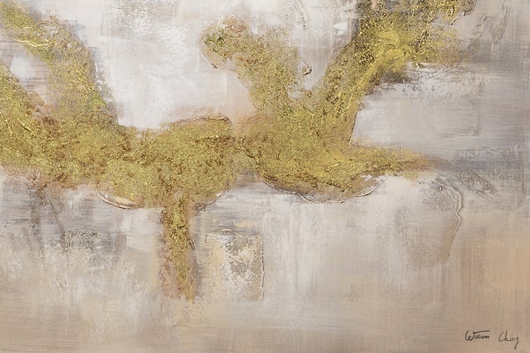 Handgemaltes Gemälde Acrylfarbe 120x80cm Gold