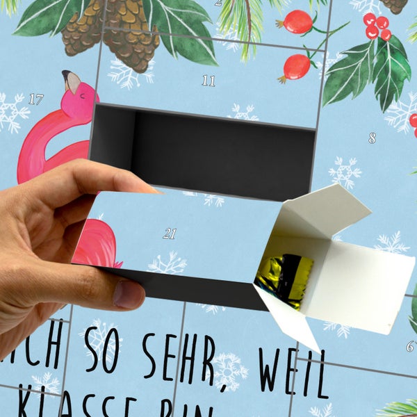 Mr. & Mrs. Panda Befüllbarer Adventskalender Flamingo Stolz - Blau Pastell
