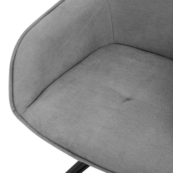 ML-Design Esszimmerstuhl drehbar aus Textil Webstoff, Grau, Wohnzimmerstuhl mit Armlehne & Rückenlehne, 360° Drehstuhl, Polsterstuhl mit Metallbeine, Ergonomische Sessel, Küchenstuhl Loungesessel