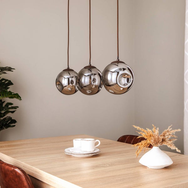 Lindby Pendelleuchte Valentina (Design, Modern) in Alu aus Glas (3 flammig E14) - Hängelampe Esstischlampe Hängeleuchte Wohnzimmerleuchte