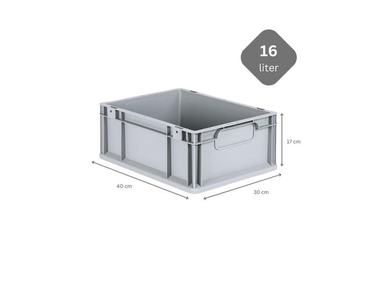 PROREGAL Eurobox Nextgen Economy Griffe Geschlossen HxBxT 17 x 30 x 40 cm 16 Liter Eurobehälter Transportbox Transportbehälter Stapelbehälter