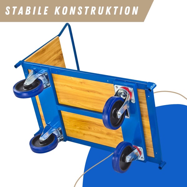 PROREGAL Transportwagen Pro HxBxL 97 x 61 x 116 cm Traglast 600 kg Lichtblau