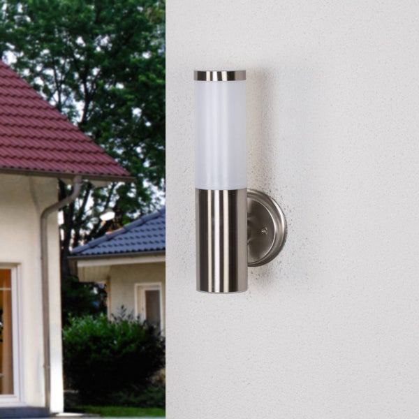 Lindby Kristof (spritzwassergeschützt (Modern) in Alu aus Edelstahl (1 flammig, E27)