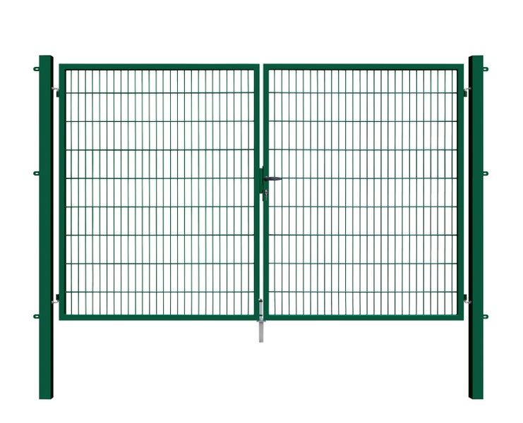 Doppeltor Gartenzaun mit Griff und Schlüssel