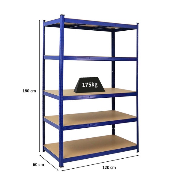 PROREGAL Schwerlastregal Taurus HxBxT 180 x 120 x 60 cm Fachlast 175 kg Blau