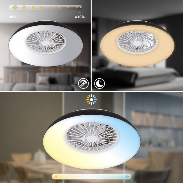 Deckenleuchte mit Ventilator und einstellbarer Lichtfarbe