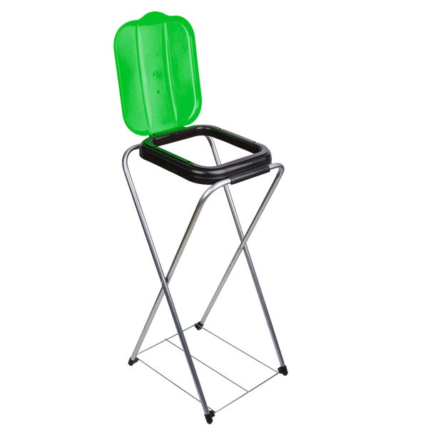 BigDean Müllsackständer EasyFix GRÜN 120L - Müllbeutelhalter mit Gitterboden - Müllsackhalter Metall Mülltütenhalter Gelber Sack Ständer