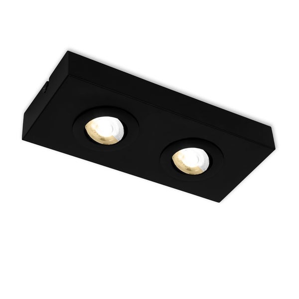 CTS LED ceiling light, black, 2xLED-platine/4W