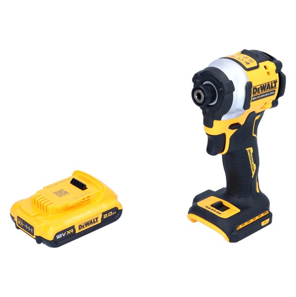 DeWalt Akku-Schlagschrauber 18 Volt XR bürstenlos mit 2,0 Amperestunden Lithium-Ionen-Akku.