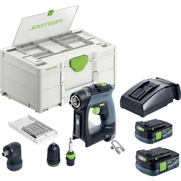 Festool Akku-Bohrschrauber CXS 12 2,5-Set / 2x 2,5 Ah Akku + Ladegerät im Systainer - 576865