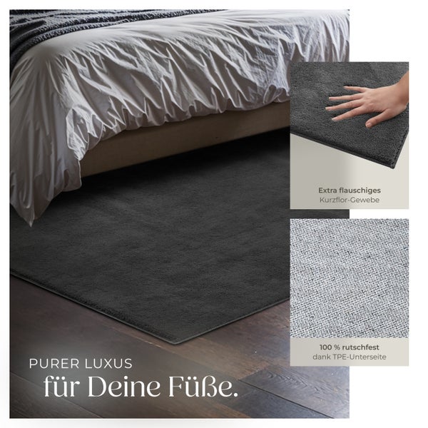 Kurzflorteppich tectake rutschfeste Unterseite verschiedene Größen und Farben 120 x 170 cm