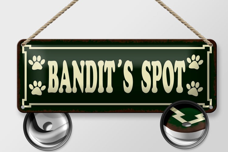 Blechschild Spruch 27x10cm Tiere Bandit`s spot Dekoration